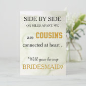 Wil je mijn bruidsmeisje zijn? uitnodiging (Staand voorkant)