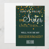 Wil je mijn bruidsmeisje zijn? uitnodiging (Voorkant / Achterkant)