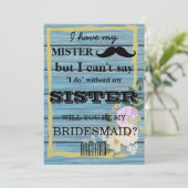 Wil je mijn bruidsmeisje zijn? uitnodiging (Staand voorkant)