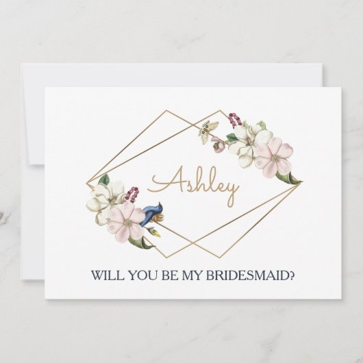 Wil je mijn bruidsmeisje zijn? uitnodiging (Voorkant)