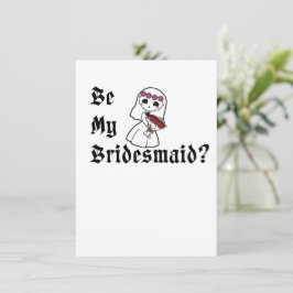 Wil je mijn bruidsmeisje zijn? Uitnodigingskaart v Kaart
