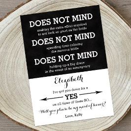 Wil je mijn bruidsmeisje zijn, vind ik niet erg kaart