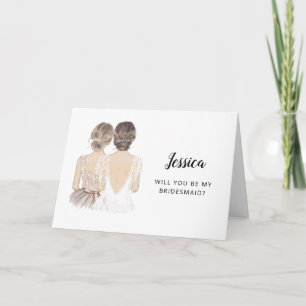 Wil je mijn bruidsmeisje zijn voorstelkaart kaart