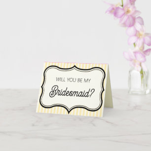 Wil je mijn bruidsmeisje zijn voorstelkaart kaart