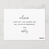 Wil je mijn bruidsmeisje zijn. Waterverf boho flor Briefkaart (Achterkant)