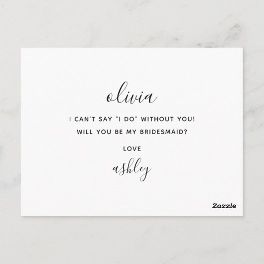 Wil je mijn bruidsmeisje zijn. Waterverf boho flor Briefkaart (Achterkant)