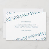 Wil Je Mijn Bruidsmeisje Zijn Wit Blauw Glitter Kaart (Achterkant)