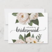 Wil je mijn bruidsmeisje zijn Wit en Zwart? Kaart (Voorkant)