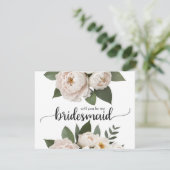 Wil je mijn bruidsmeisje zijn Wit en Zwart? Kaart (Staand voorkant)