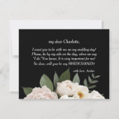 Wil je mijn bruidsmeisje zijn Wit en Zwart? Kaart (Achterkant)