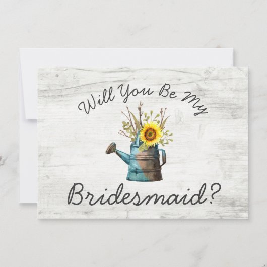 Wil je mijn bruidsmeisje zijn? Zonnebloem & Rustie Kaart (Voorkant)