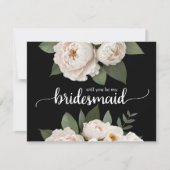 Wil je mijn bruidsmeisje zwart-wit zijn? kaart (Voorkant)