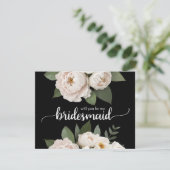 Wil je mijn bruidsmeisje zwart-wit zijn? kaart (Staand voorkant)
