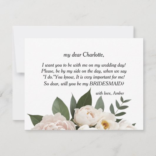 Wil je mijn bruidsmeisje zwart-wit zijn? kaart (Achterkant)