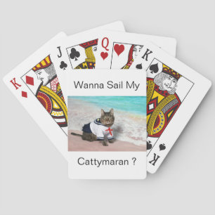 Wil je mijn Cattymaran zeilen? Pokerkaarten