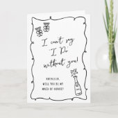 Wil je mijn...Champagne Doodle Bruids Voorstel zij Kaart (Voorkant)