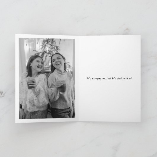 Wil je mijn...Champagne Doodle Bruids Voorstel zij Kaart (Binnen)