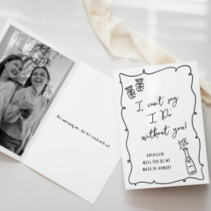 Wil je mijn...Champagne Doodle Bruids Voorstel zij Kaart