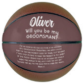 Wil je mijn getuige zijn Aangepaste naam en tekst Basketbal (Voorkant)
