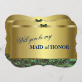 Wil je mijn getuige zijn? Custom Gouden Pauw Kaart (Voorkant / Achterkant)