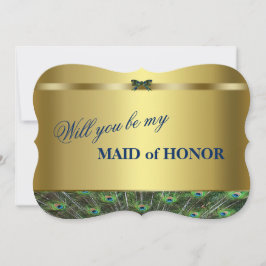 Wil je mijn getuige zijn? Custom Gouden Pauw Kaart