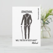 Wil je mijn getuige zijn? | Groomsman Zwart Wit Kaart (Staand voorkant)