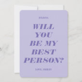 Wil je mijn getuige zijn? Modern tekst lavendel Kaart (Voorkant)