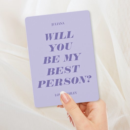 Wil je mijn getuige zijn? Moderne tekst lavendel Kaart