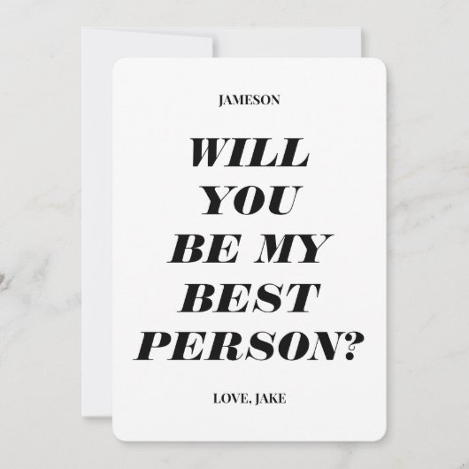 Wil je mijn getuige zijn? Moderne tekstuitnodiging Kaart (Voorkant)