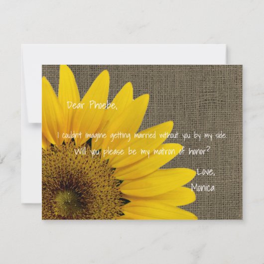 Wil je mijn getuige zijn op mijn rustieke bruiloft kaart (Achterkant)