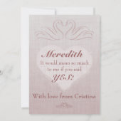 Wil je mijn getuige zijn? Roze feestje! Kaart (Achterkant)