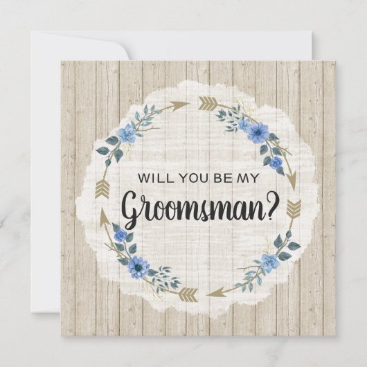 Wil je mijn getuige zijn Rustieke Boho Pijlen Kaart (Voorkant)