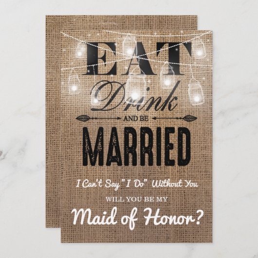 Wil je mijn getuige zijn? | Rustieke bruidsmeisje Kaart (Voorkant / Achterkant)