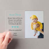 Wil je mijn Godmother voorstel Fotodoop Acryl Uitnodigingen (Insitu (Draagbaar))