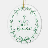 Wil je mijn Godmother-voorstel zijn? Keramisch Ornament (Links)