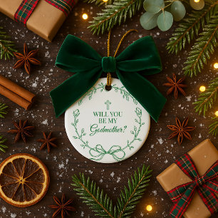 Wil je mijn Godmother-voorstel zijn? Keramisch Ornament