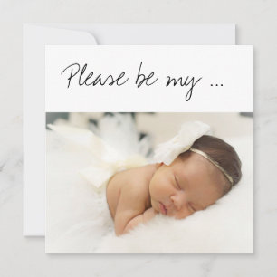 Wil je mijn GodParent Baby Meisje Fotokaart zijn Kaart