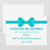 Wil je mijn Groomsman Bow Stropdas zijn? Kaart (Voorkant / Achterkant)