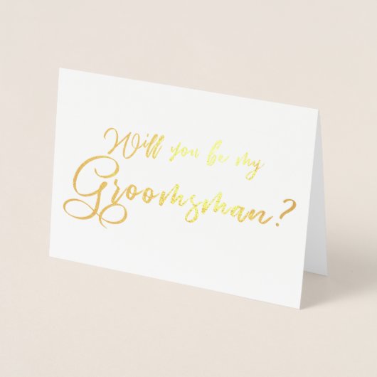 Wil je mijn Groomsman chique kalligrafie zijn? Folie Kaarten (Voorkant)