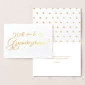 Wil je mijn Groomsman chique kalligrafie zijn? Folie Kaarten (Display)