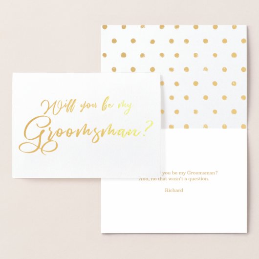 Wil je mijn Groomsman chique kalligrafie zijn? Folie Kaarten (Display)