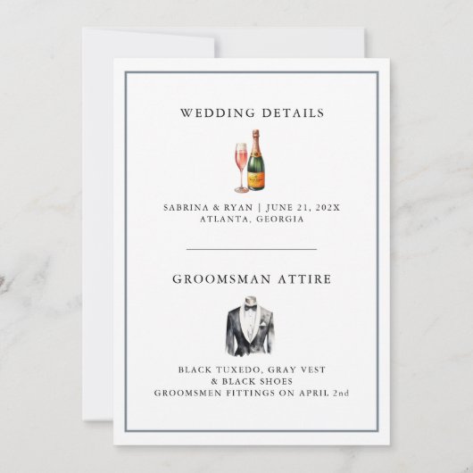 Wil je mijn groomsman zwart Waterverf boog Stropda Kaart (Achterkant)