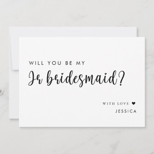 Wil je mijn Junior Bruidsmeisje Voorstelkaart zijn Kaart (Achterkant)