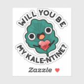 Wil je mijn kale-entine grappige Valentijn woordje Sticker (Vel)