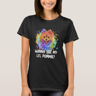 Wil je mijn Lil Pommie Pommeren Humor Pom Pom zien T-shirt