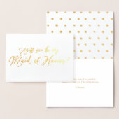 Wil je mijn Maid of Honor Chic Calligraphy zijn? Folie Kaarten (Display)