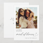 Wil je mijn Maid of Honor-fotokaart zijn? Kaart (Voorkant / Achterkant)