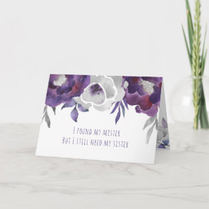 Wil je mijn Matron of Honor paarse bloemen zijn?