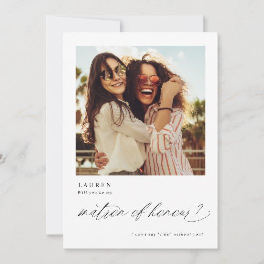 Wil je mijn matron of honour voorstel foto kaart (Voorkant)