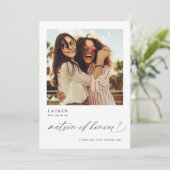 Wil je mijn matron of honour voorstel foto kaart (Staand voorkant)